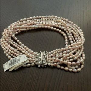 Vintage authentic pink freshwater pearl necklace nwt